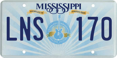 MS license plate LNS170