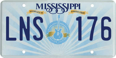 MS license plate LNS176