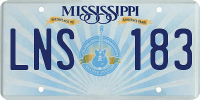 MS license plate LNS183