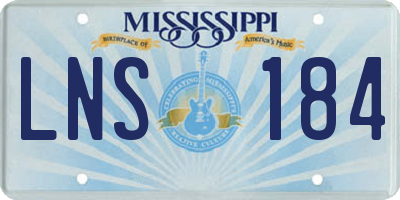 MS license plate LNS184