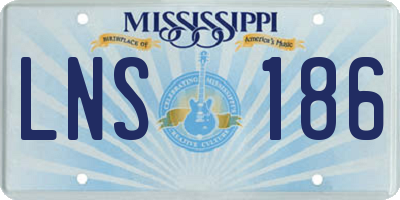 MS license plate LNS186