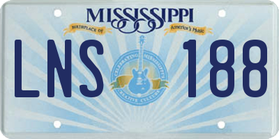 MS license plate LNS188