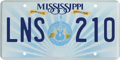 MS license plate LNS210