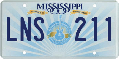 MS license plate LNS211