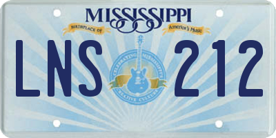 MS license plate LNS212