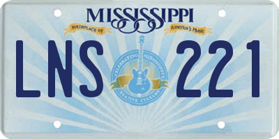 MS license plate LNS221