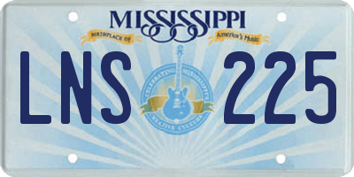 MS license plate LNS225