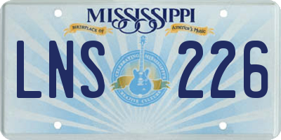 MS license plate LNS226