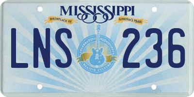 MS license plate LNS236