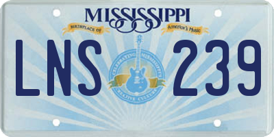 MS license plate LNS239