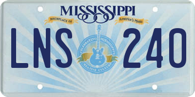 MS license plate LNS240