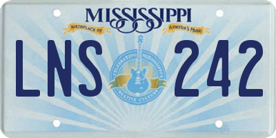 MS license plate LNS242