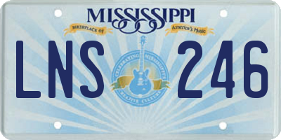 MS license plate LNS246