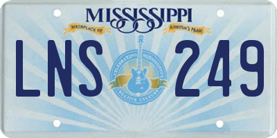 MS license plate LNS249