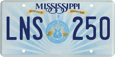 MS license plate LNS250