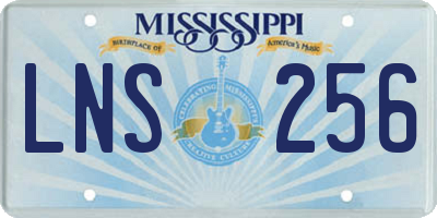 MS license plate LNS256