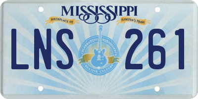 MS license plate LNS261