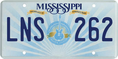 MS license plate LNS262