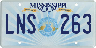 MS license plate LNS263