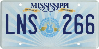 MS license plate LNS266