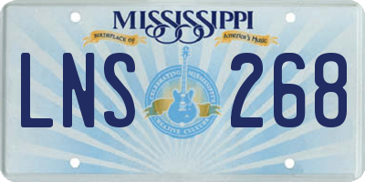 MS license plate LNS268