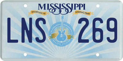 MS license plate LNS269
