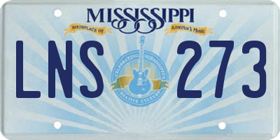 MS license plate LNS273