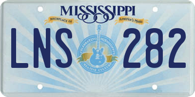 MS license plate LNS282