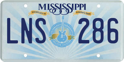MS license plate LNS286