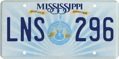 MS license plate LNS296