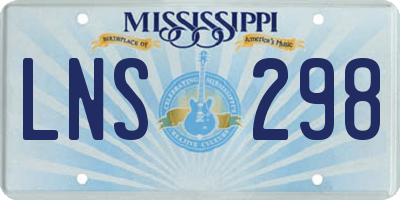 MS license plate LNS298