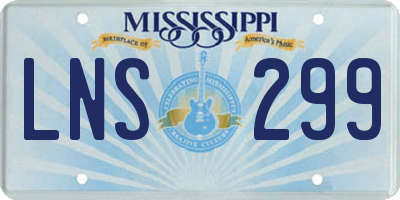 MS license plate LNS299