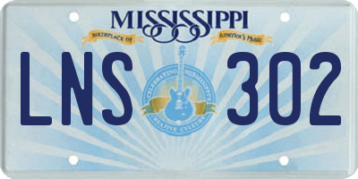 MS license plate LNS302