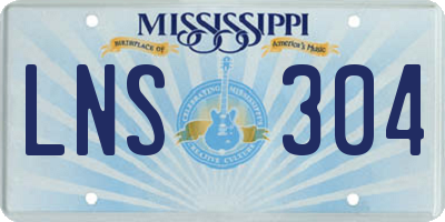 MS license plate LNS304