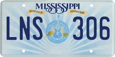 MS license plate LNS306