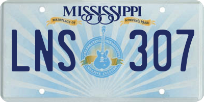 MS license plate LNS307