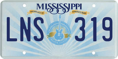 MS license plate LNS319