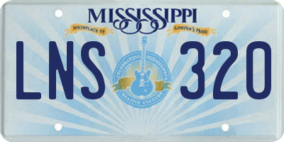 MS license plate LNS320