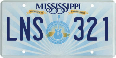 MS license plate LNS321