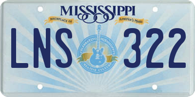 MS license plate LNS322