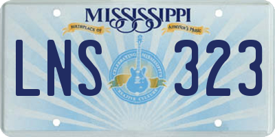 MS license plate LNS323
