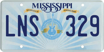 MS license plate LNS329