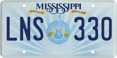 MS license plate LNS330