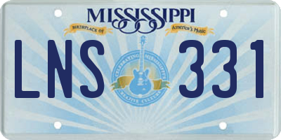MS license plate LNS331