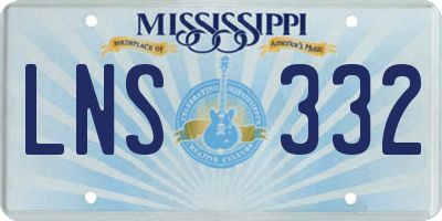 MS license plate LNS332