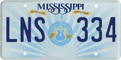 MS license plate LNS334