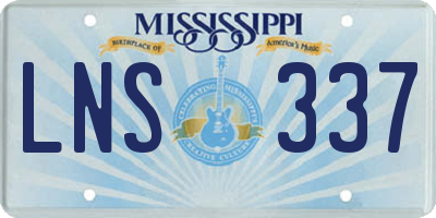 MS license plate LNS337