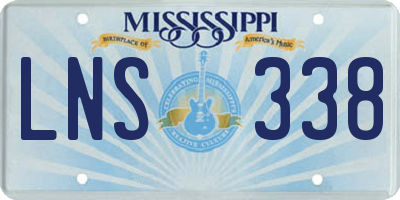 MS license plate LNS338