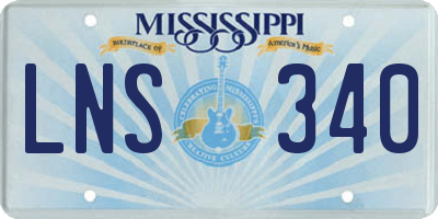 MS license plate LNS340