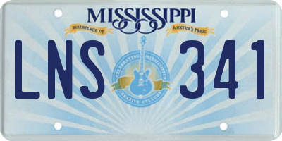 MS license plate LNS341